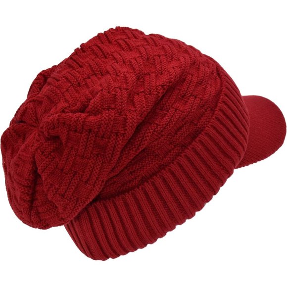 Beanie Fuzzy Fleece Lining Warm Chunky Soft Stretchy Oversized Ribbed Knit Hat main image 6